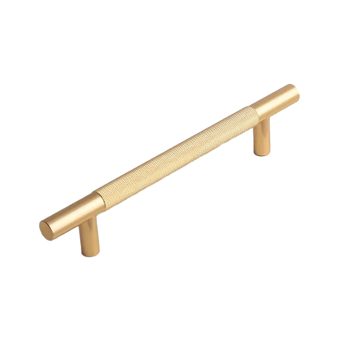 Light Luxury Cabinet Handle Full Copper Gold Straight Knurled Drawer Door Pull - 224mm