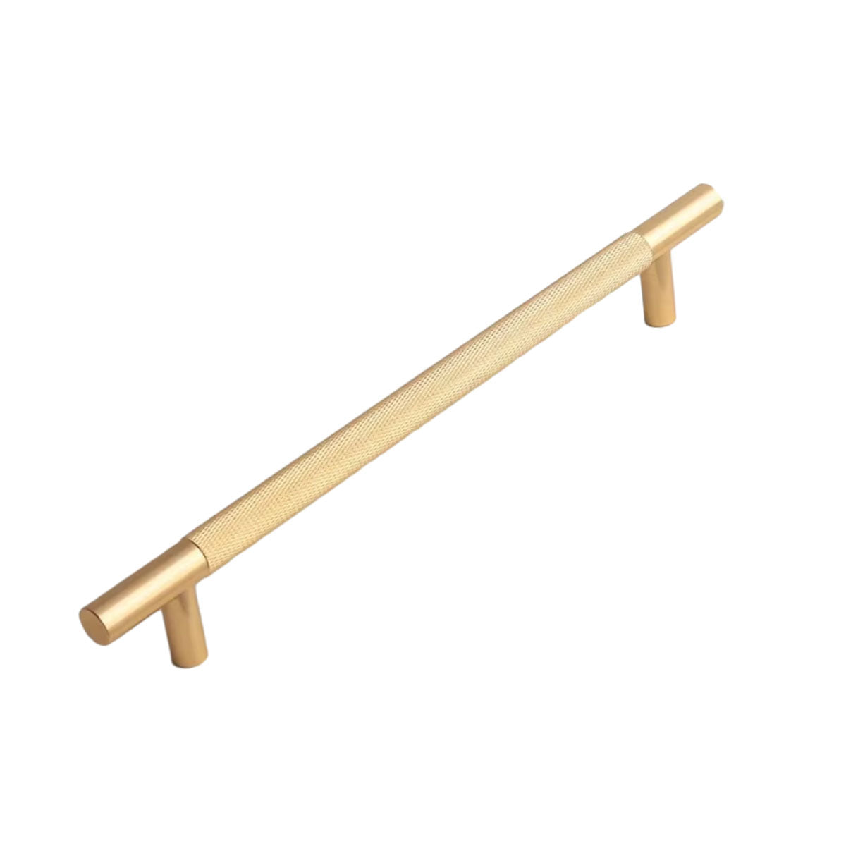 Light Luxury Cabinet Handle Full Copper Gold Straight Knurled Drawer Door Pull - 320mm