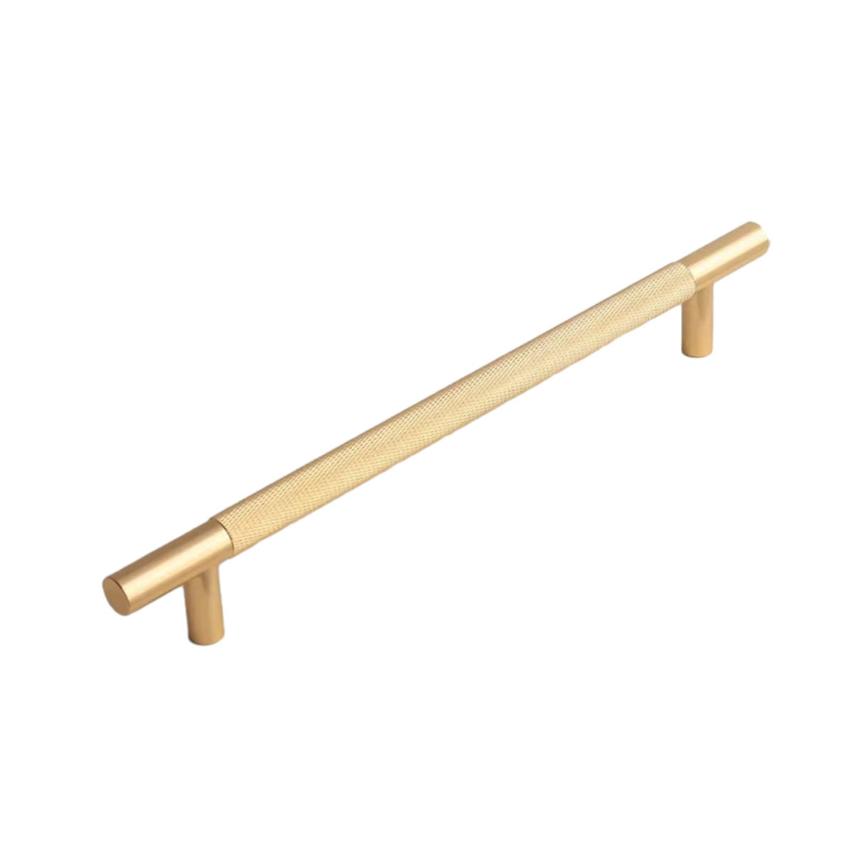 Light Luxury Cabinet Handle Full Copper Gold Straight Knurled Drawer Door Pull - Single Hole