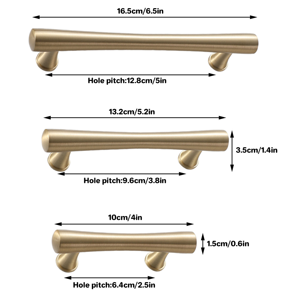 Cabinet Door Handle Set 3Sizes Black Drawer Wardrobe Pull Handle for Furniture - 13.2cm