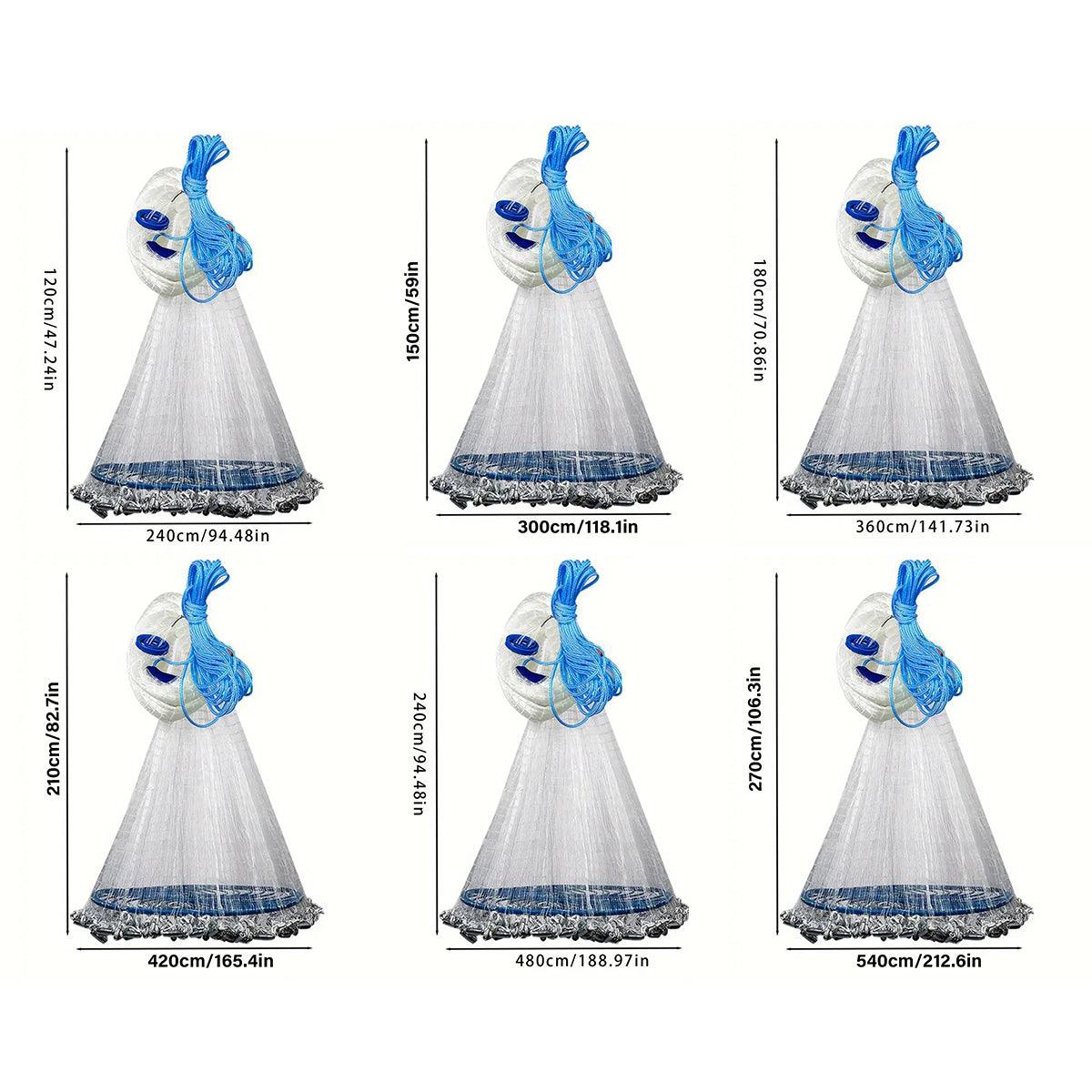 Frisbee Hand Casting Fishing Net Easy Throw Bait Net Swinging Tackle Gear - 240cm