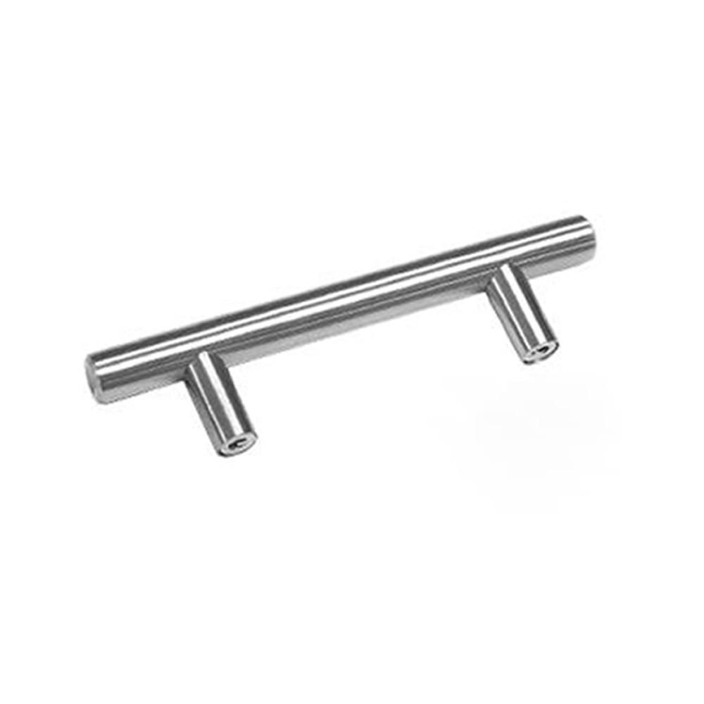 5pcs Silver Kitchen Cabinet Door Handles Stainless Steel Door Drawer Pull T Bar - 100mm/64mm