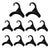 10PCS Wardrobe Plastic Storage Rack Hook Multi-Purpose Hanger Tie Scarf Holder - Black