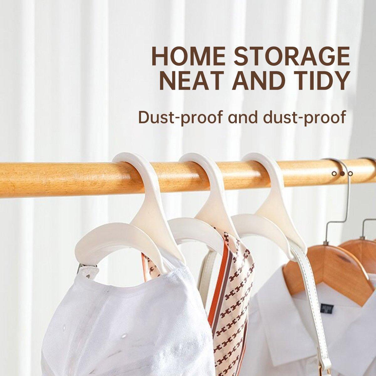 10PCS Wardrobe Plastic Storage Rack Hook Multi-Purpose Hanger Tie Scarf Holder - White