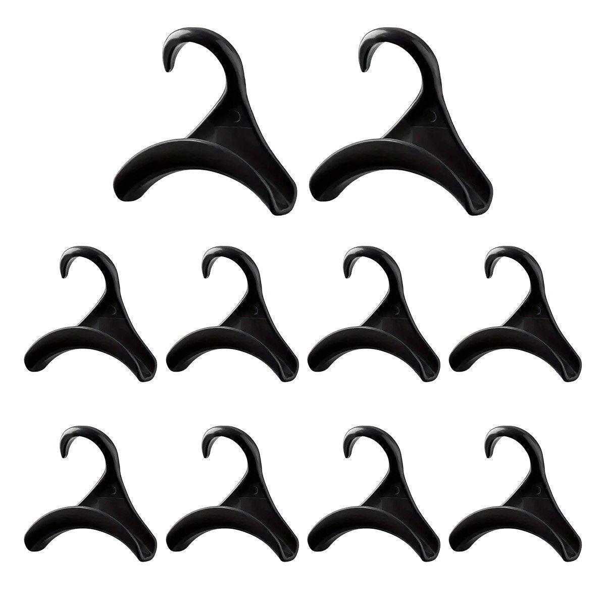 10PCS Wardrobe Plastic Storage Rack Hook Multi-Purpose Hanger Tie Scarf Holder - White