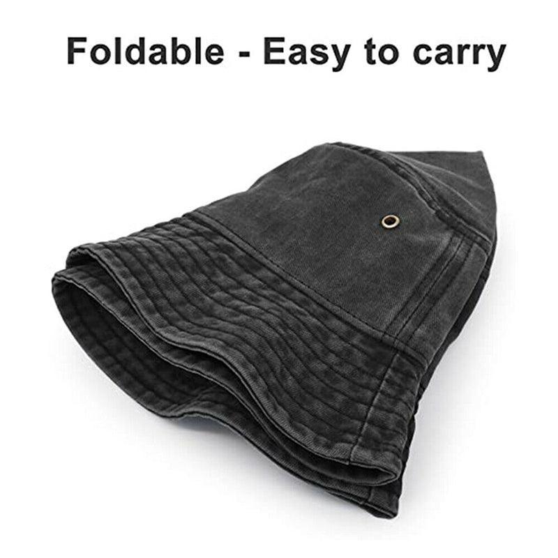 Unisex Men Women Washed Cotton Outdoor Camping Sports Bucket Hats Fisherman Hat - Blue 2