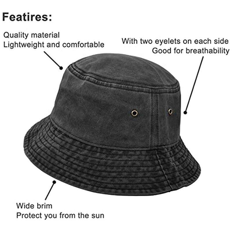 Unisex Men Women Washed Cotton Outdoor Camping Sports Bucket Hats Fisherman Hat - Grey