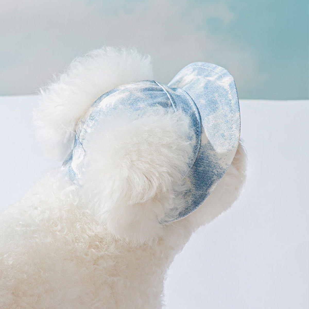 Adjustable Pet Hat with Cute Leaky Ears Sunscreen Fisherman Hat Four Seasons Use - Orange Red - S