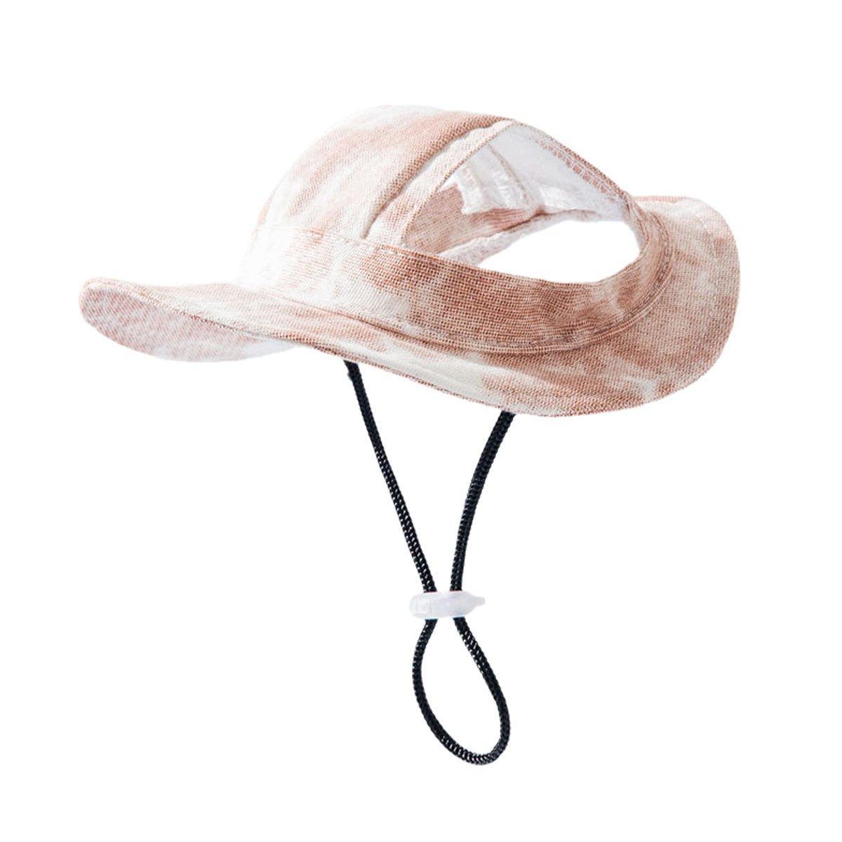Adjustable Pet Hat with Cute Leaky Ears Sunscreen Fisherman Hat Four Seasons Use - Purple-M