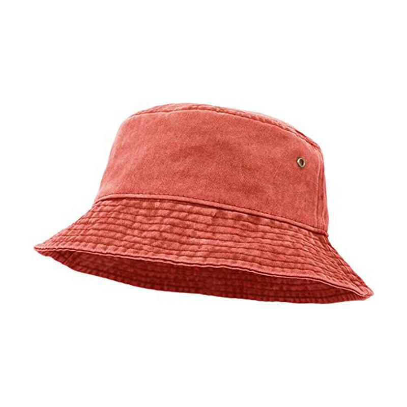 Unisex Men Women Washed Cotton Outdoor Camping Sports Bucket Hats Fisherman Hat - White
