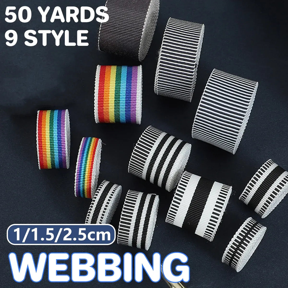 50Yards DIY Elastic Binding Tape Bias Ribbon Strap Sewing Craft Webbing Trimming - Gray-2.5cm