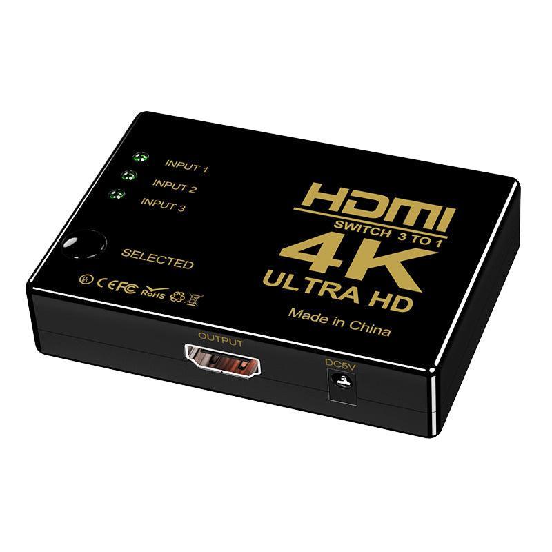 HDMI Switch Splitter 3-in-1 5-in-1 or 1-in-2 1080p 4K Manual or Remote Options - 3 in 1 Switch 4K Manual