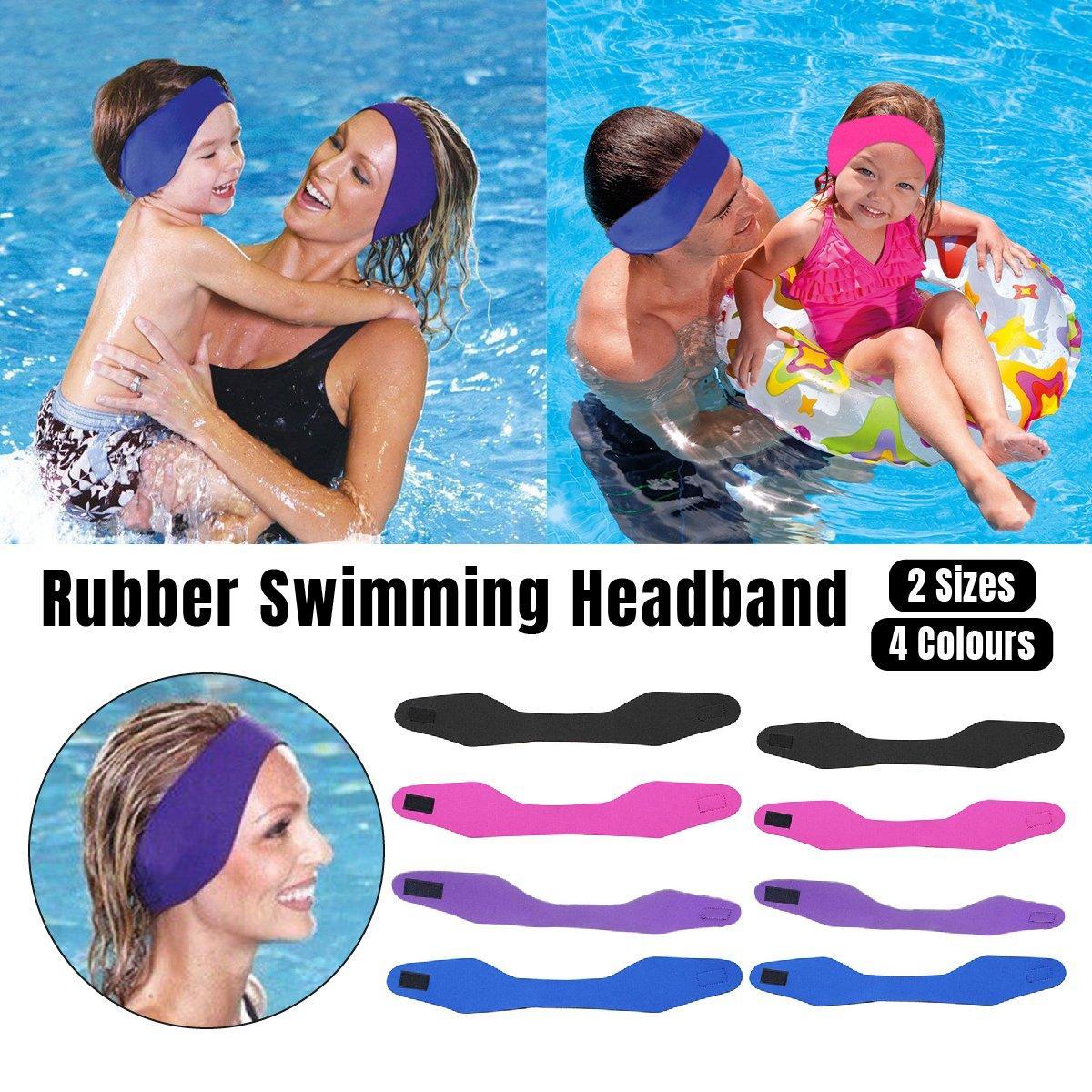 Adjustable Waterproof Swimming Headband for Ear Protection Unisex Diving Use - Blue-L