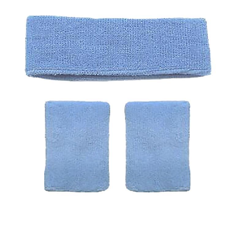 Wristbands Headband Sweatbands Sweat Band For Sport Tennis Badminton Yoga Cotton - Black