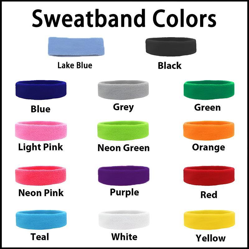 Wristbands Headband Sweatbands Sweat Band For Sport Tennis Badminton Yoga Cotton - Light Pink