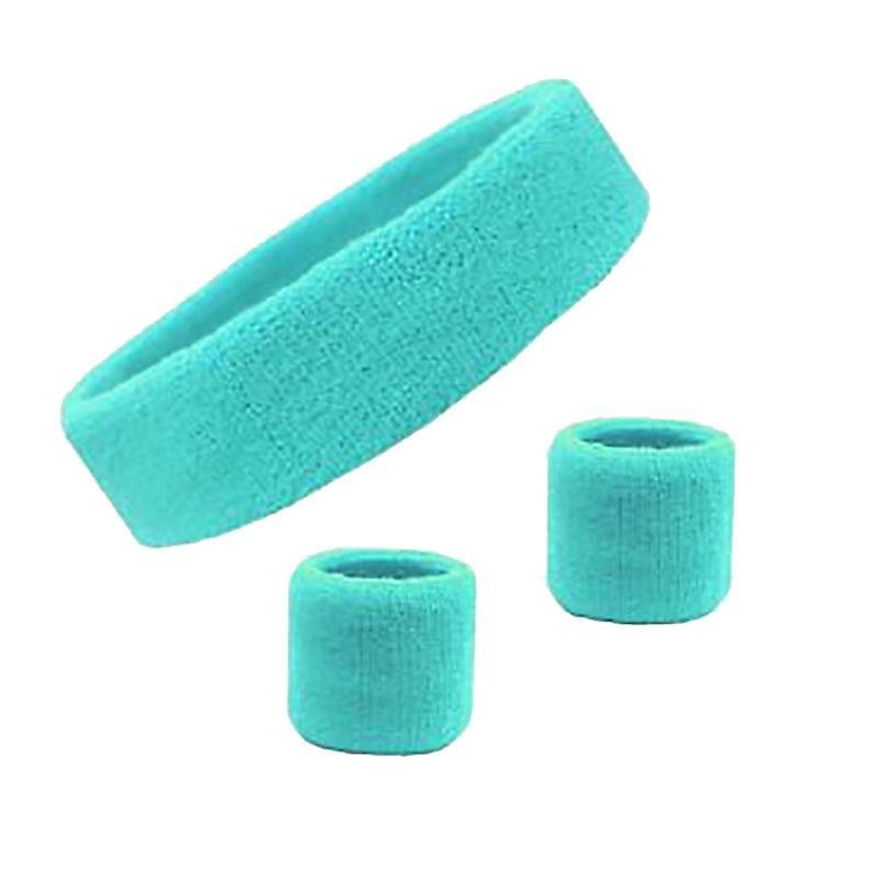 Wristbands Headband Sweatbands Sweat Band For Sport Tennis Badminton Yoga Cotton - Light Pink