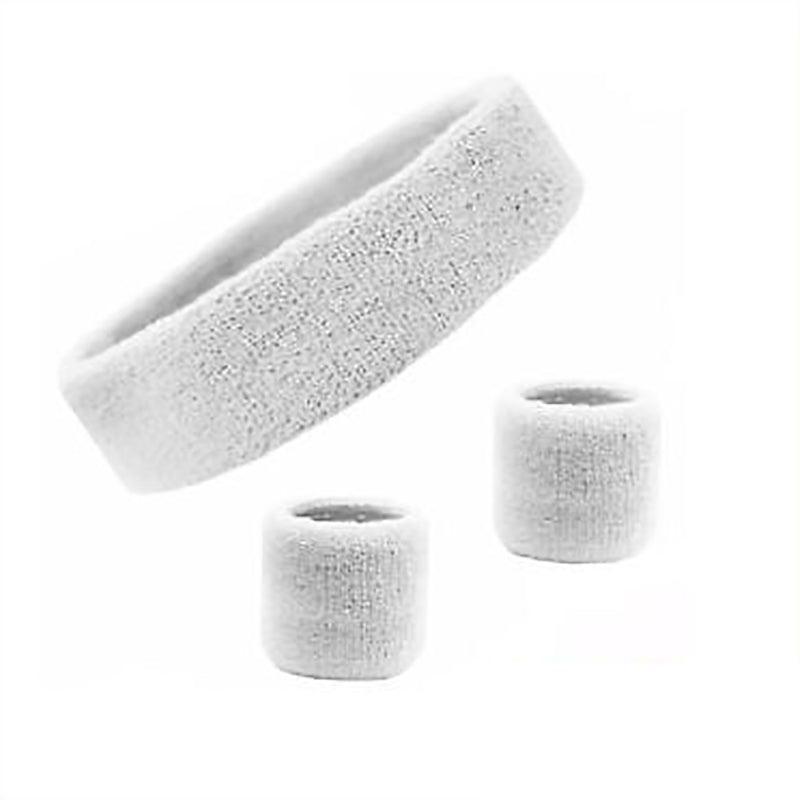 Wristbands Headband Sweatbands Sweat Band For Sport Tennis Badminton Yoga Cotton - Neon Green