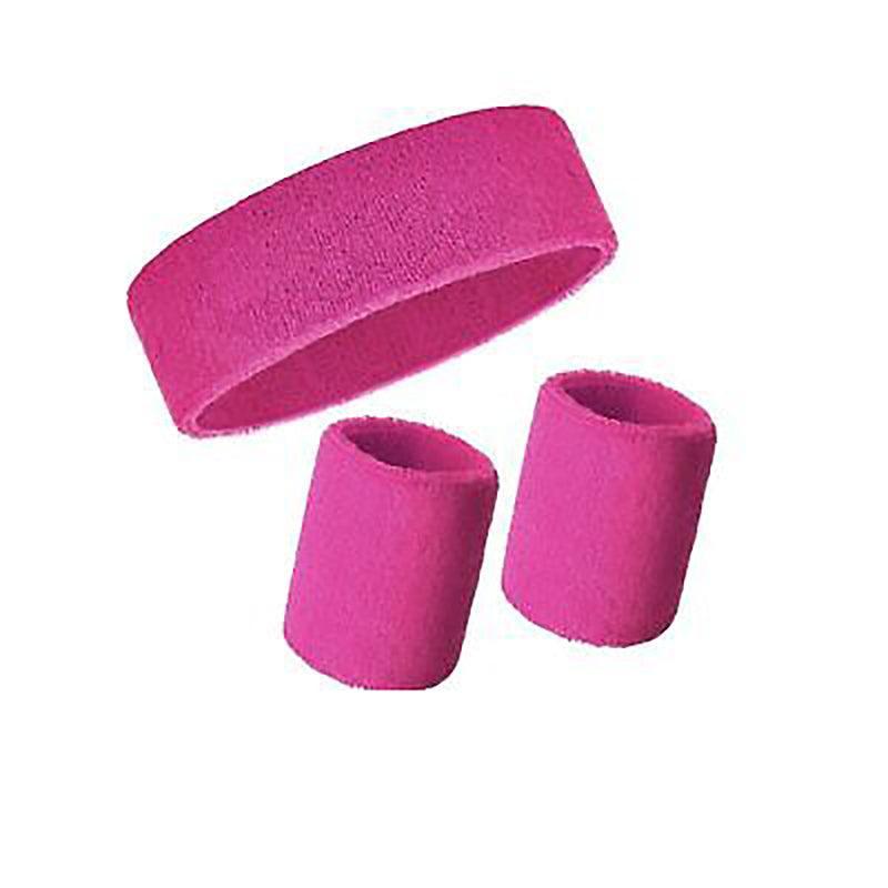 Wristbands Headband Sweatbands Sweat Band For Sport Tennis Badminton Yoga Cotton - Red