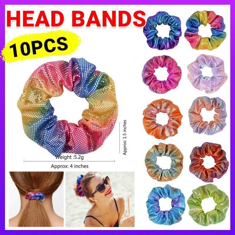 10-Piece Metallic Elastic Hair Tie Set
