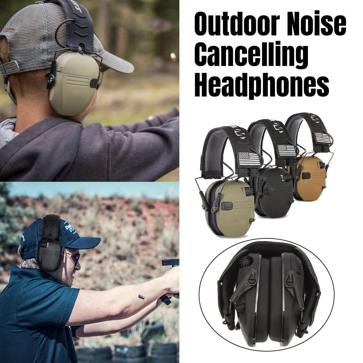 Professional Shooting Noise Cancelling Earmuffs Outdoor Soundproof Headphones - Green