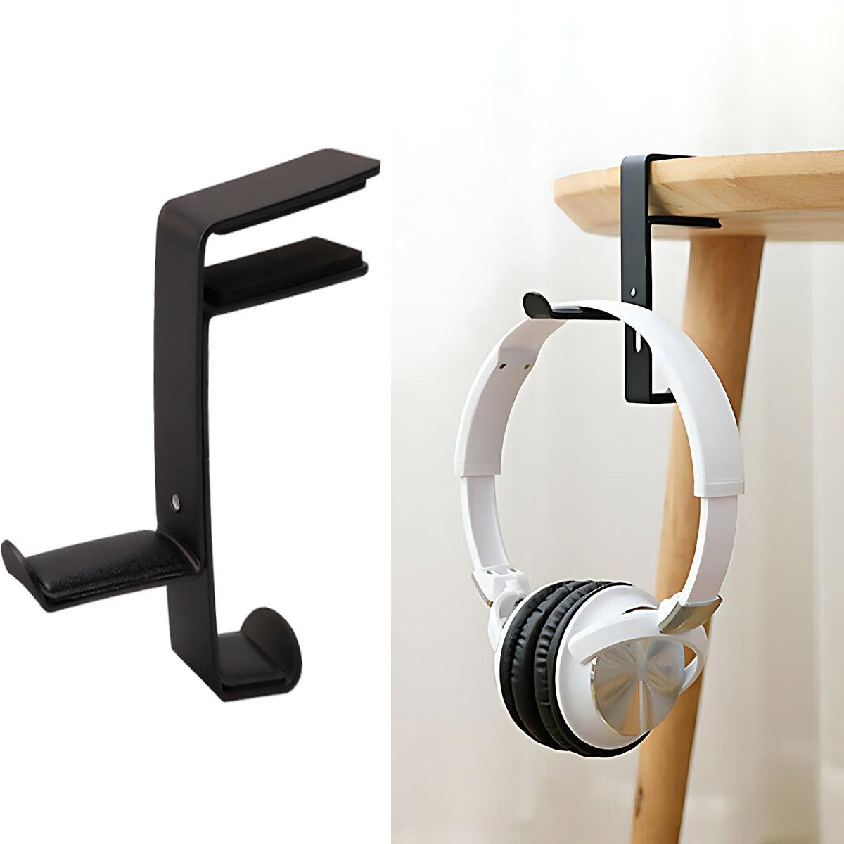 Metal Earphone Headset Desks Display Stand Hanger Holder Headphone Bracket Hook - White