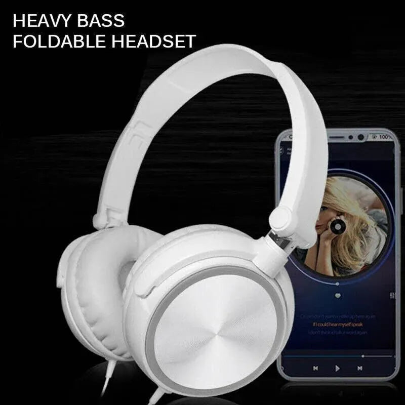 Over Ear Headphones Hi-Fi Stereo Noise-Cancelling Headsets Wired Earphones Au