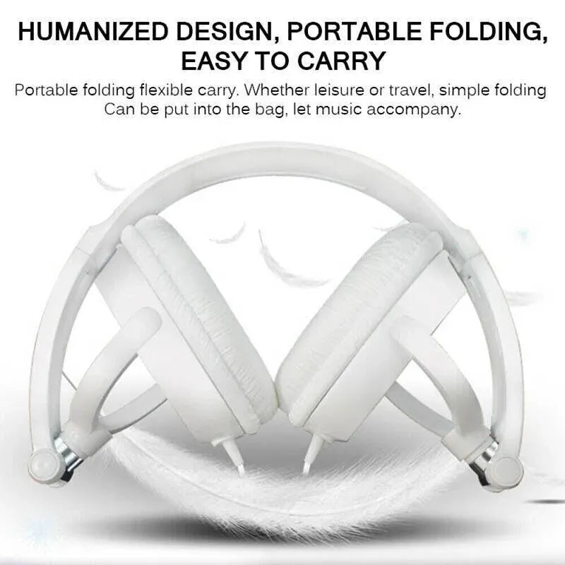 Over Ear Headphones Hi-Fi Stereo Noise-Cancelling Headsets Wired Earphones Au