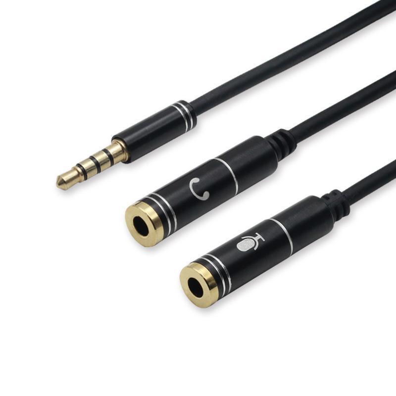 3.5mm AUX Cable Mic Audio Splitter Extension Headphone Adapter Male to Female - 1 Male to 2 Female Jack