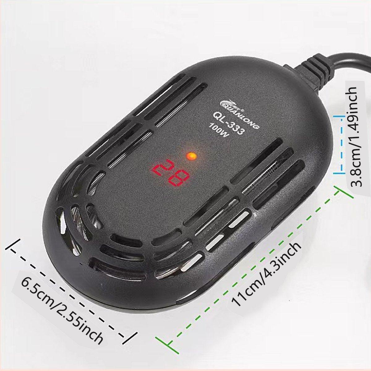 Mini Submersible Aquarium Temperature Rod with Thermostat for Fish and Turtle Tanks - 75W