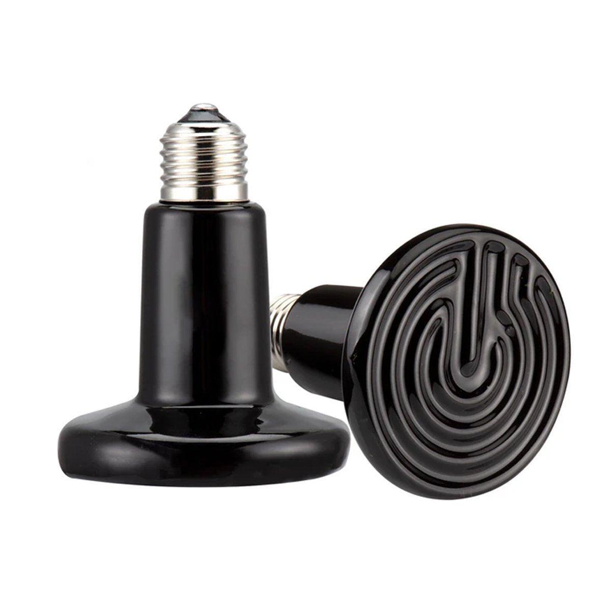 2X Ceramic Infrared Heat Lamp Bulbs for Reptiles and Terrariums - 50W-2PCS