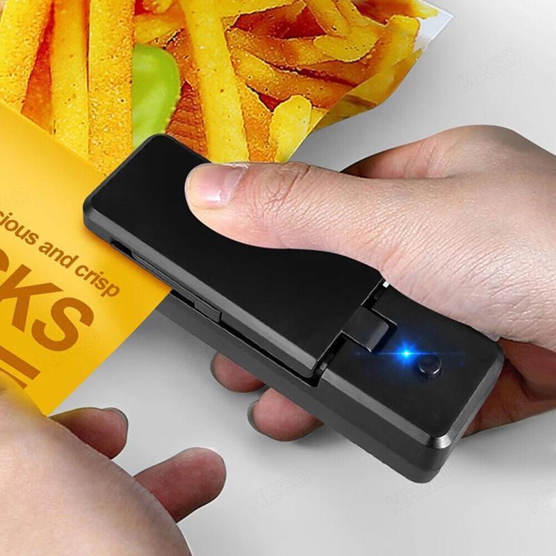 Portable Mini Heat Sealing Machine USB Rechargeable Food Sealer Plastic Bag - Pink