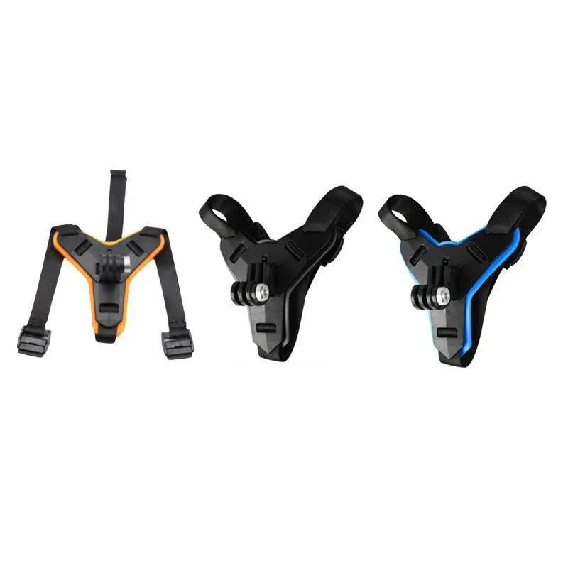 Helmet Chin Mount Holder Motorcycle Strap For GoPro Hero 9/8/7/6/5 Sports Camera - Black