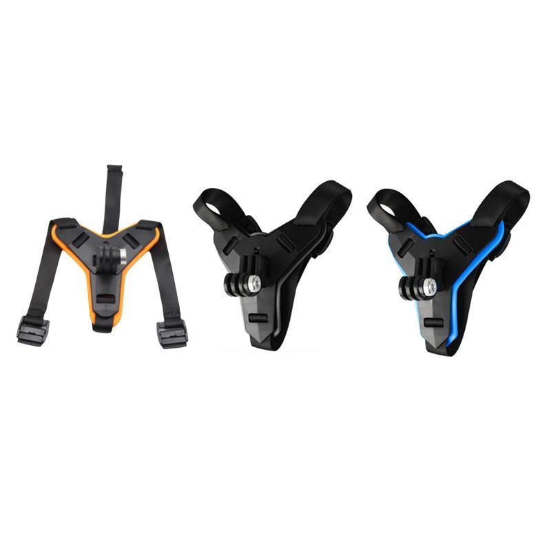 Helmet Chin Mount Holder Motorcycle Strap For GoPro Hero 9/8/7/6/5 Sports Camera - Blue