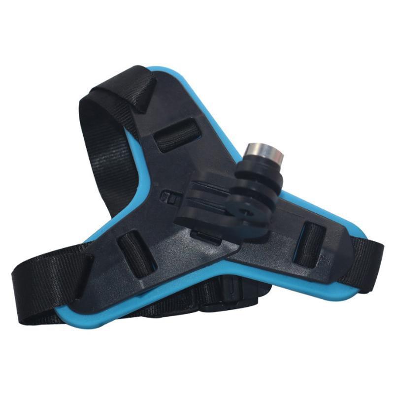 Helmet Chin Mount Holder Motorcycle Strap For GoPro Hero 9/8/7/6/5 Sports Camera - Blue