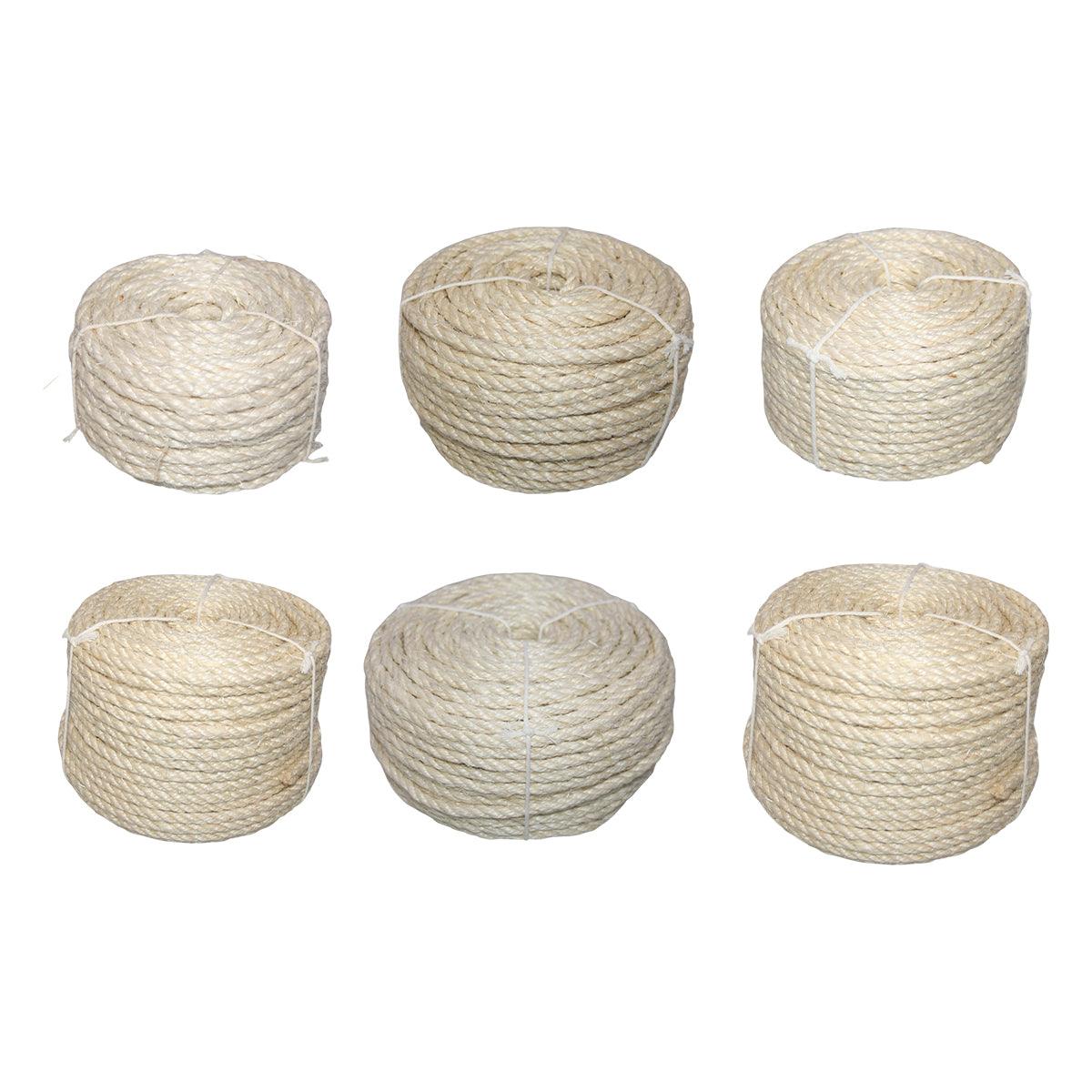 Vintage Burlap Rope Woven DIY Cat Climbing Scratch Rope 6-8mm Home Decoration - 6mm x 50m