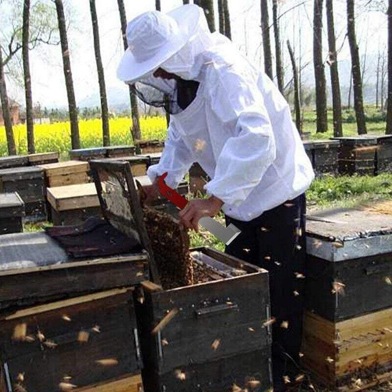 2X Stainless Steel Beekeeping Bee Hive Tools Hook Scraper J Shape Equipment Tool