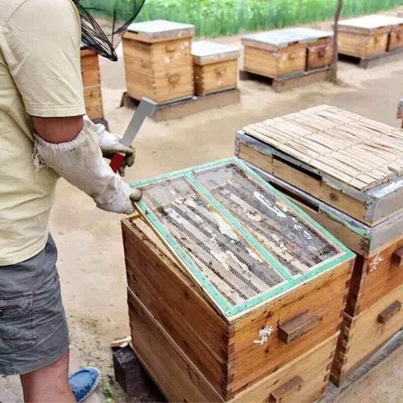 2X Stainless Steel Beekeeping Bee Hive Tools Hook Scraper J Shape Equipment Tool