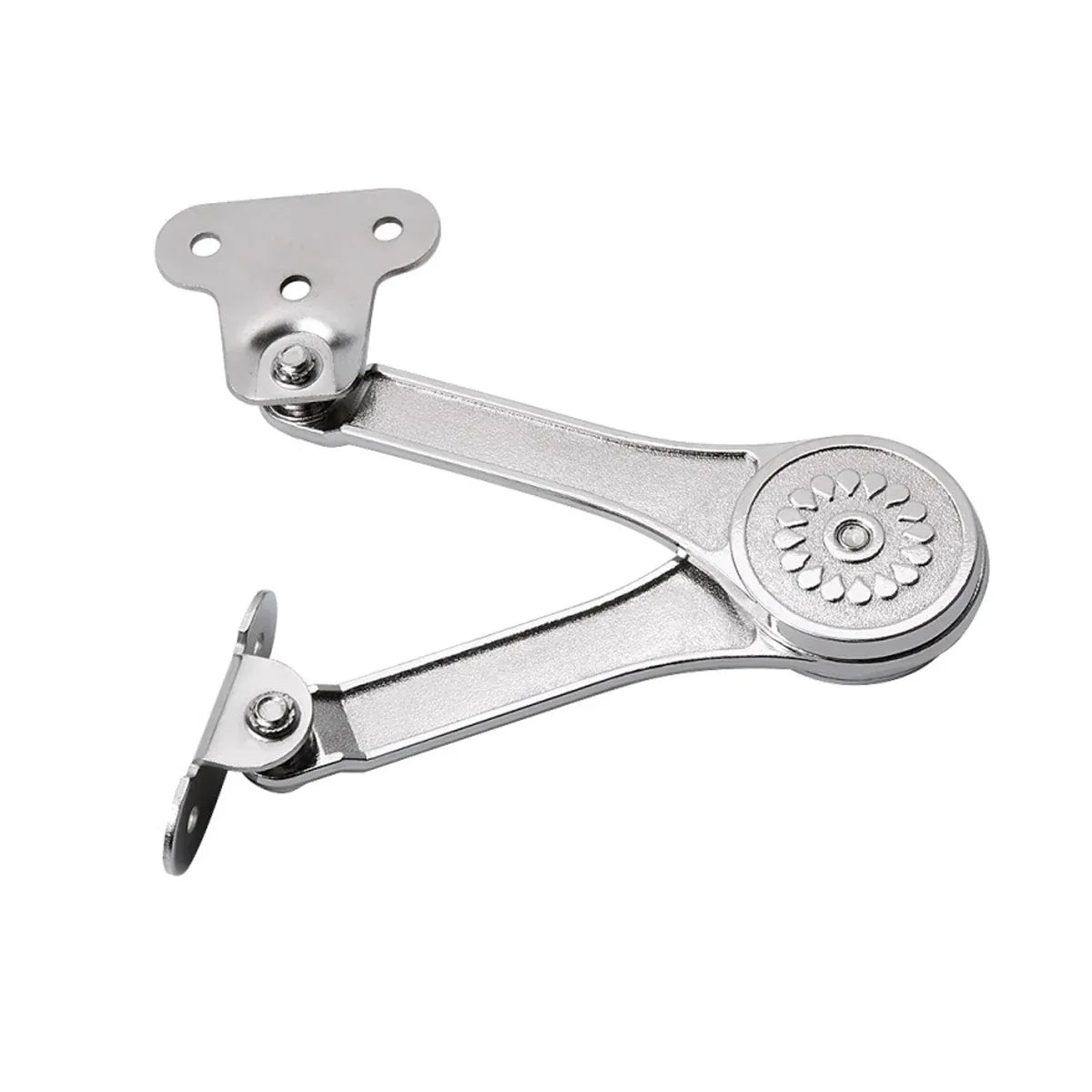 2 PCS Folding Lid Lift Up Stay Support Buffer Stop Hinge Silver With Soft-Close