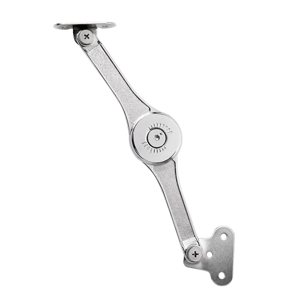 2 PCS Folding Lid Lift Up Stay Support Buffer Stop Hinge Silver With Soft-Close