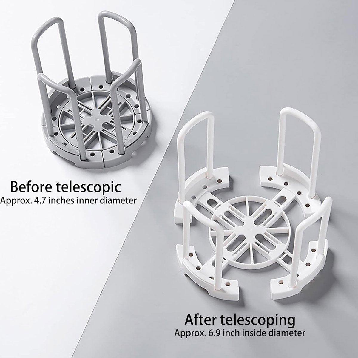 2pcs Kitchen Dish Drying Rack with Drainage Storage Cup Holder Organizer Stand - White
