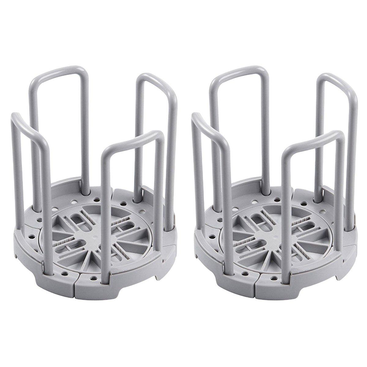 2pcs Kitchen Dish Drying Rack with Drainage Storage Cup Holder Organizer Stand - White