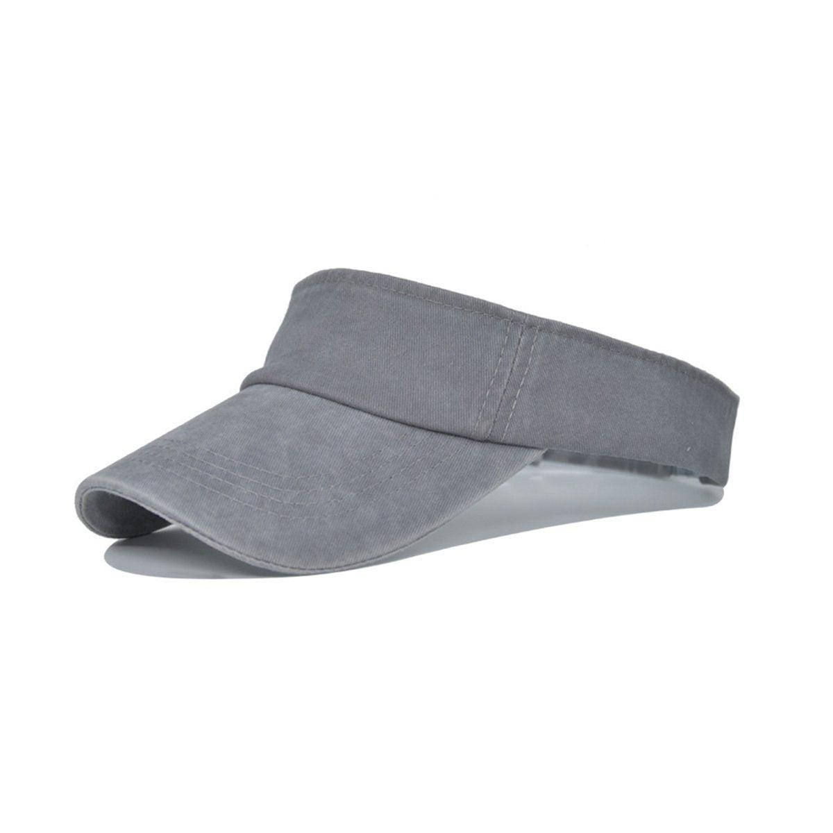 Unisex Summer Denim Sun Visor Cap Breathable Washed Running Hat UV Protection - Orange