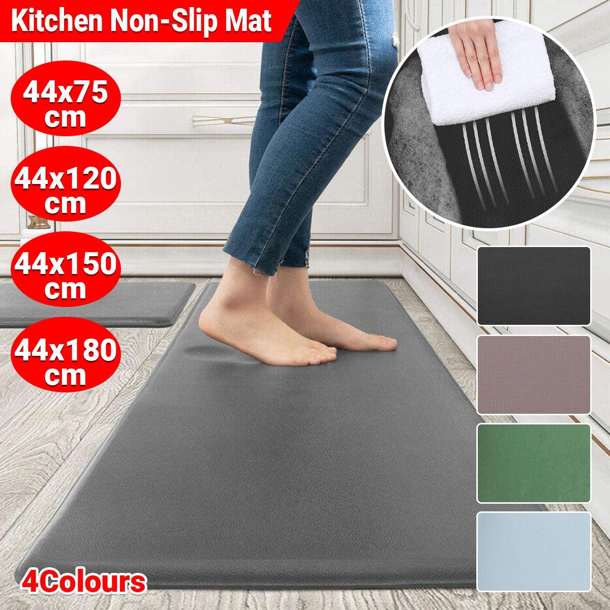 44x180cm Non-Slip Waterproof Kitchen Door Mat Floor Rug Carpet Anti-Oil Easy Clean - Green
