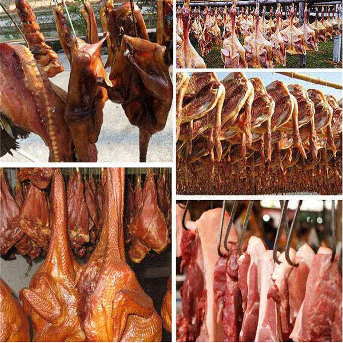 10PCS Steel S Meat Hooks for Beef Pork Lamb Roast Duck BBQ Grill Oven Hanging - S