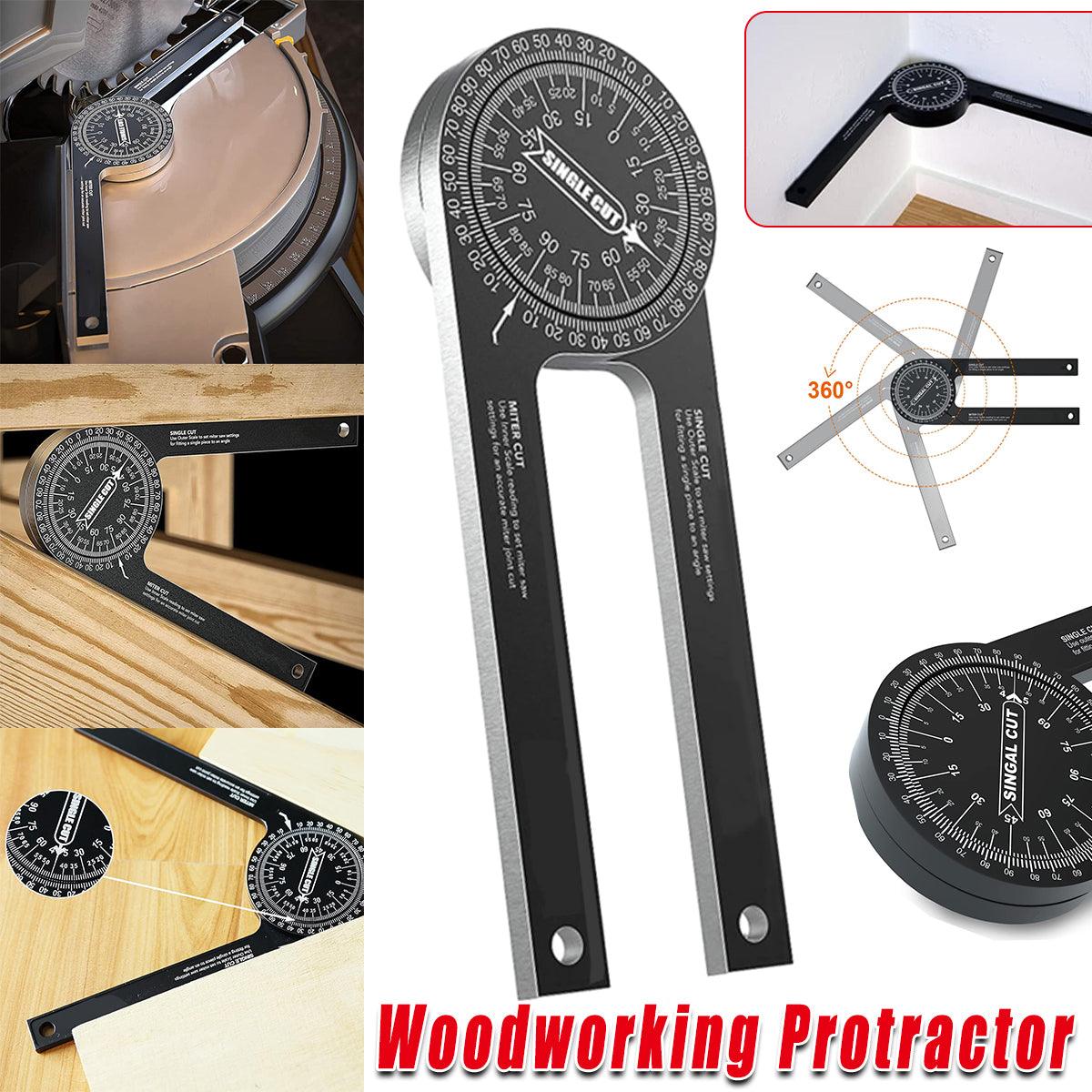360 Degree Woodworking Protractor Angle Finder Positioning Tool Horizontal Gauge
