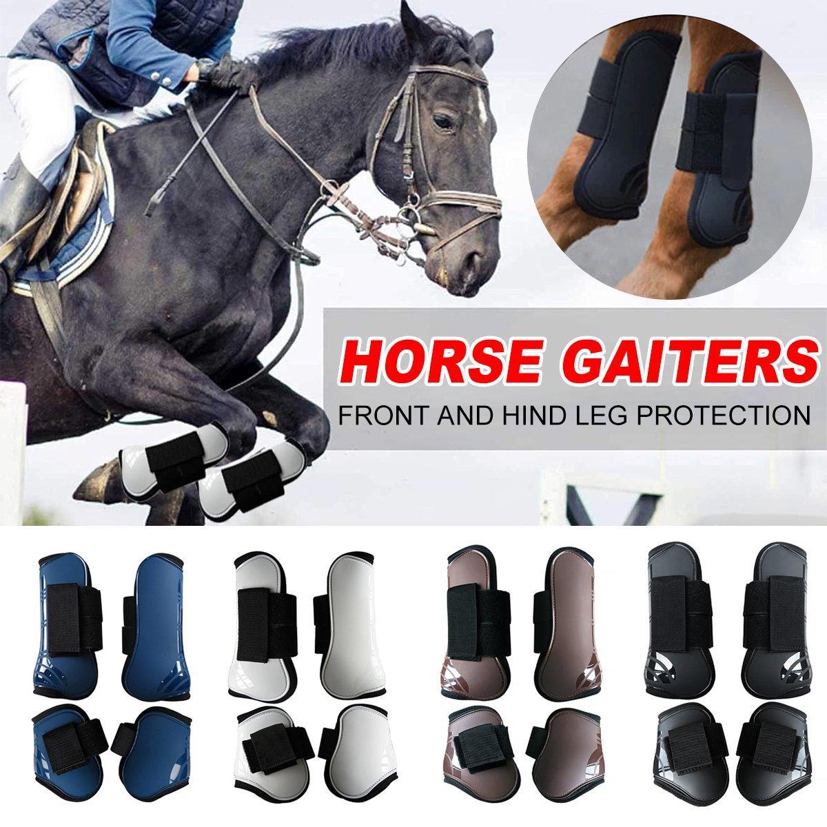 4pcs Show Jumping Horse Leg Warmers Gaiters for Joint Protection Equine Gear - White