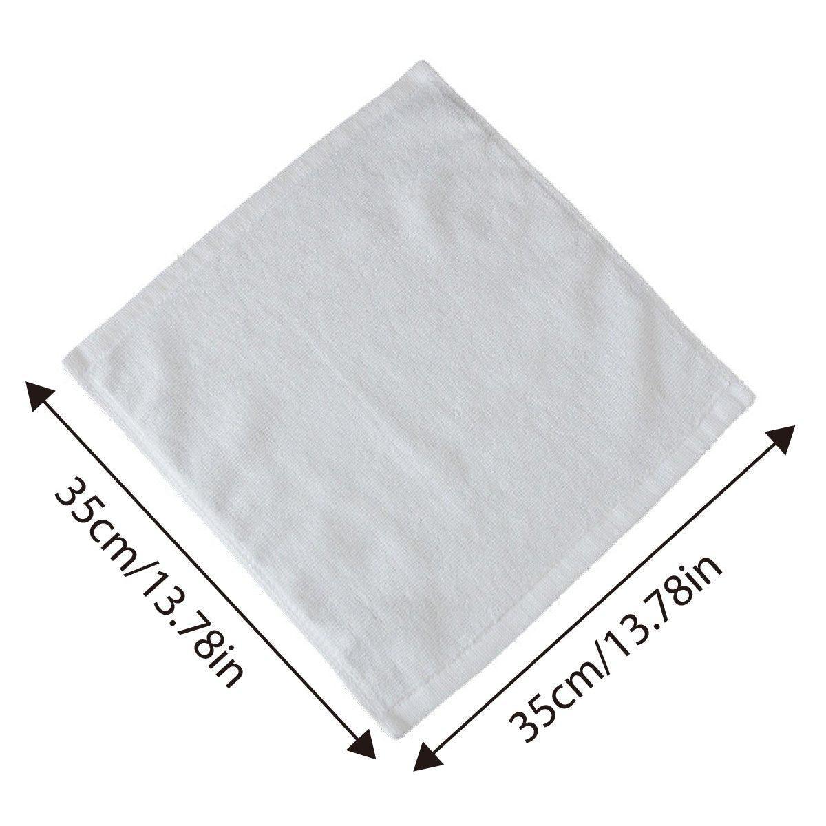 6PCS Hotel Cotton Face Towel White Soft Square Cloth Beauty Salon KTV Thick Wash - 32x32cm-Pearl satin-60g