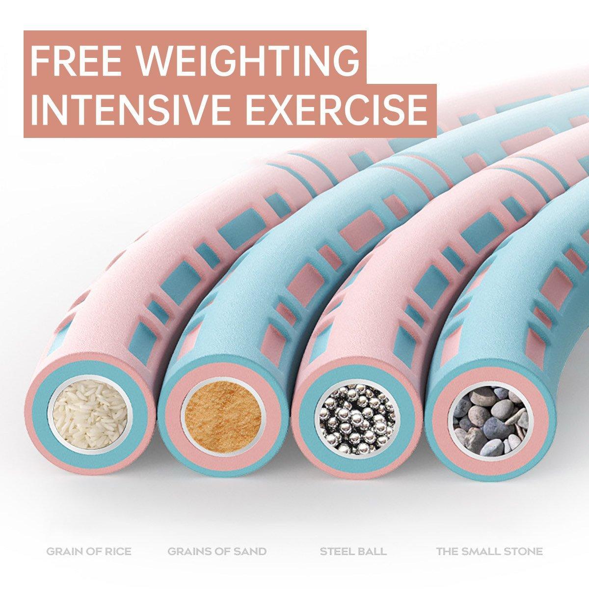 Detachable Weighted Hula Hoop Fitness Equipment for Home Exercise Use - Blue Pink