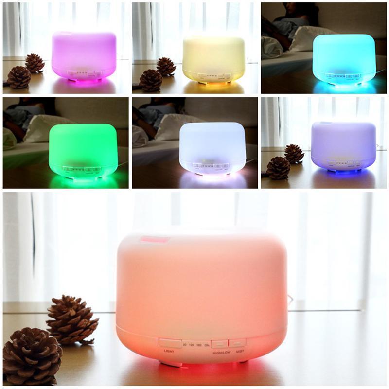 500ML Aroma Aromatherapy Diffuser LED Oil Ultrasonic Air Humidifier Purifier - Light Wood