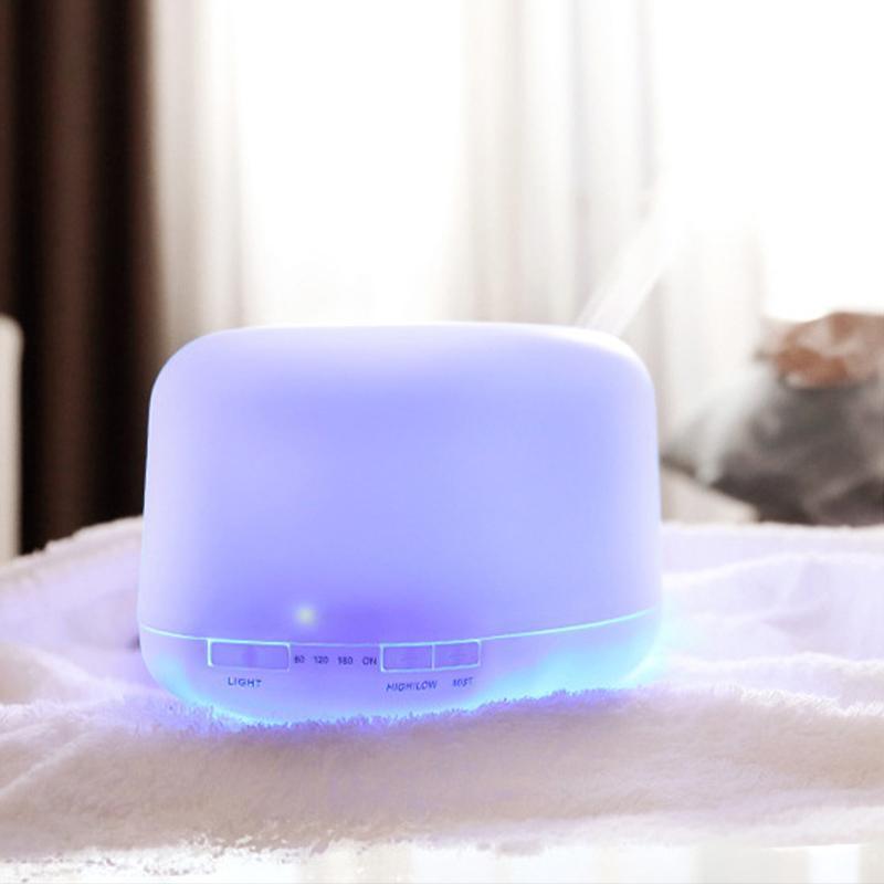 500ML Aroma Aromatherapy Diffuser LED Oil Ultrasonic Air Humidifier Purifier - Light Wood